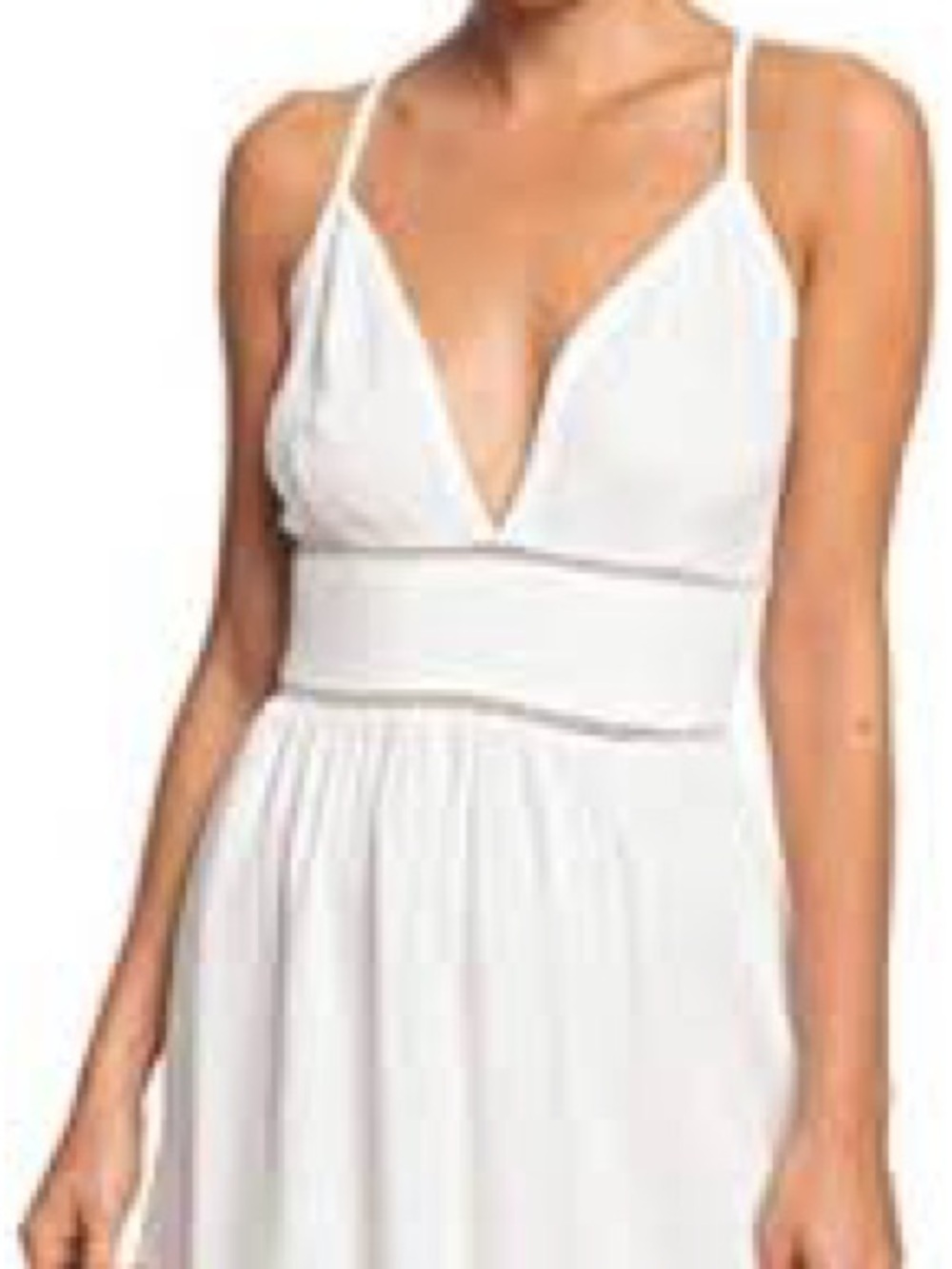 Roxy off-white Spaghetti Strap V-Neck Dress